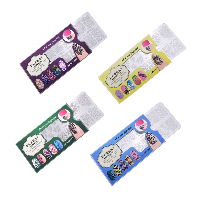 PUEEN Nail Art Stamping LOVE BOX II 02-4 Lover Collection Plates - 125x65mm Unique Nailart Polish Stamping Manicure Image Plate Accessories Kit BH000665 - BeesActive Australia