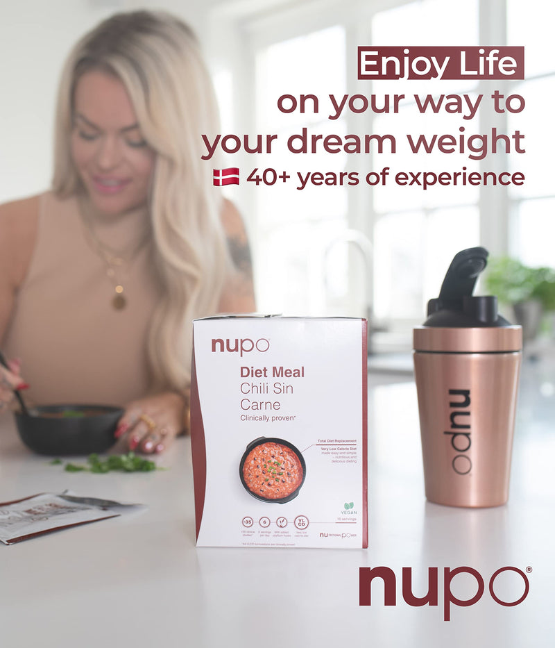 NUPO Diet Meal Chili Sin Carne – Premium Diet Meal for Weight Management I Complete Meal Replacement for Weight Control I 10 Servings I Very Low-Calorie Diet, Vegan, Gluten Free, GMO Free 340 g (Pack of 1) - BeesActive Australia