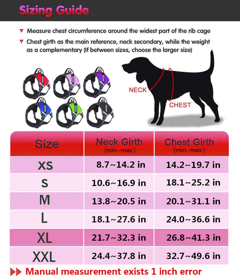 LMOBXEVL Service Dog Harness,No-Pull Dog Harness with Handle Adjustable Reflective Pet Dog in Training Vest Harness,Easy Control for Small Medium Large Breed Outdoor Walking Hiking X-Small (Pack of 1) Red - BeesActive Australia