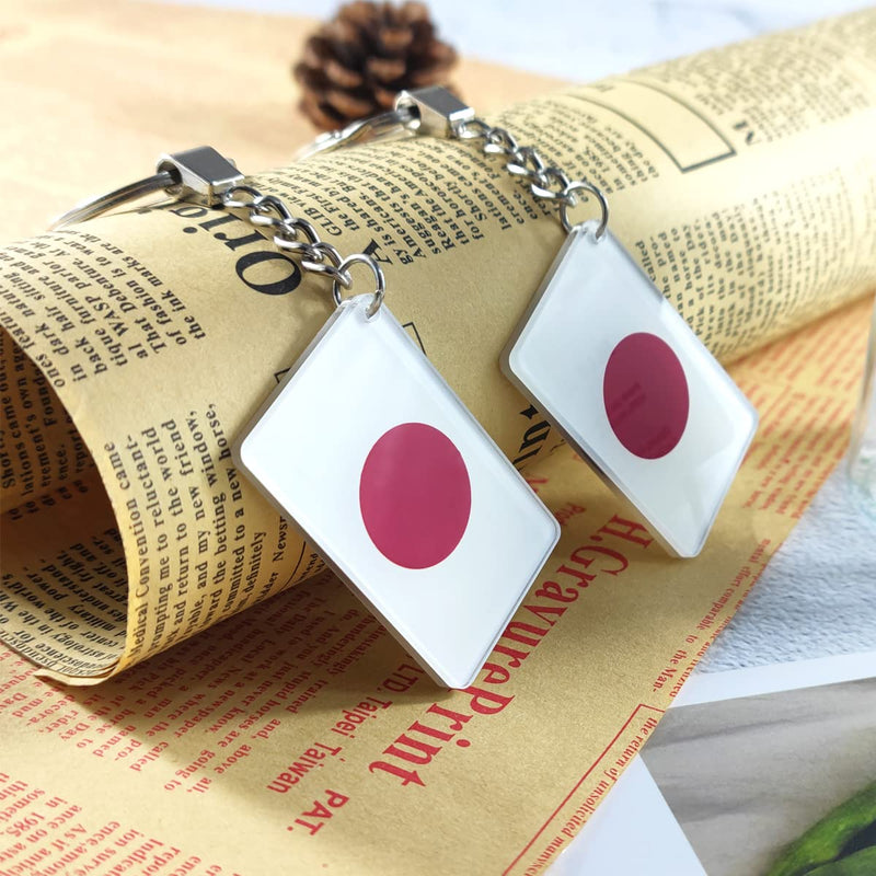 QQSD Japan Flag Keychain Japanese Key Ring (2 Pack) - BeesActive Australia