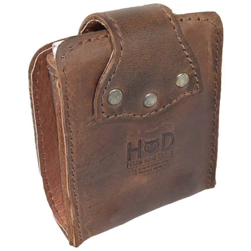 [AUSTRALIA] - Hide & Drink, Rustic Leather Single Deck Holder, Board Games Card Case, for Magicians and Poker Players, Camping Holidays Trips Essentials Handmade Includes 101 Year Warranty :: Bourbon Brown 