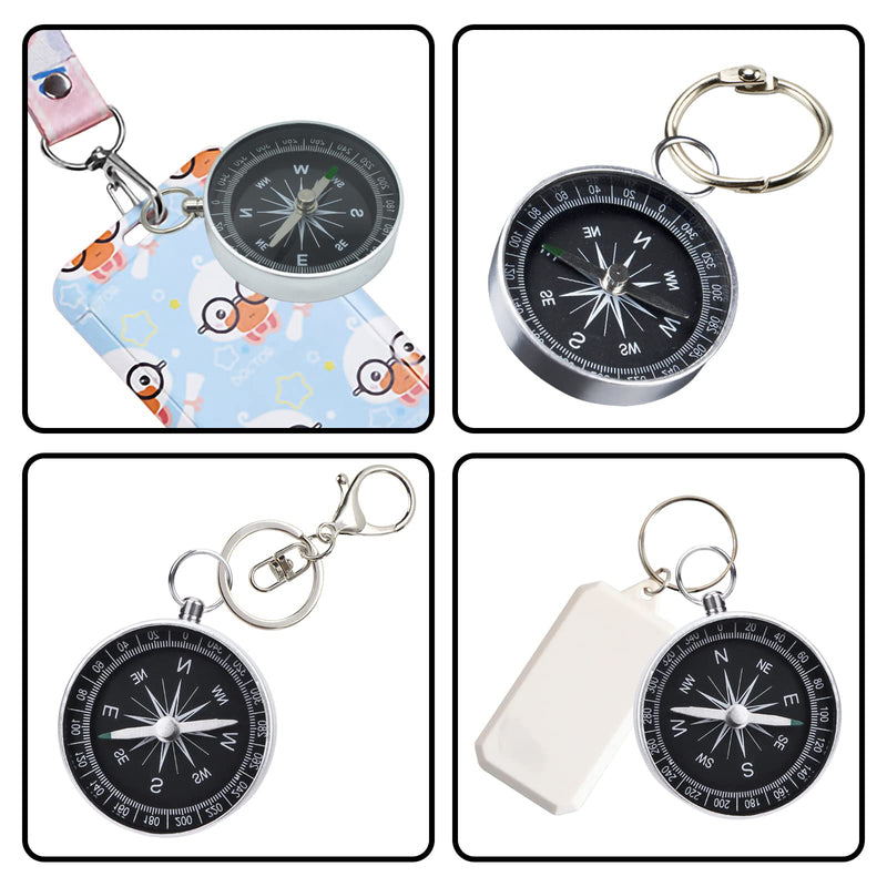 Aginkgo Pocket Compass Camping Survival Compass Ring Key Chain Compass Multifunctional Classic Compass Mini Metal Aluminum Alloy Compass Hiking Camping Motoring Boating Backpacking - BeesActive Australia