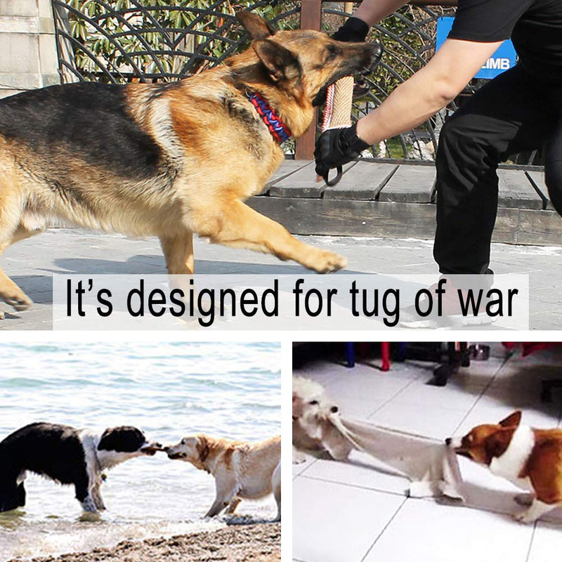 Dog Tug Toy |Tug of War Dog Toy |Jute Bite Pillow with 2 Handles for Puppy Training Interactive Play, Fetch, K9 |Suitable for Small Medium Large Dogs Style 1 - BeesActive Australia