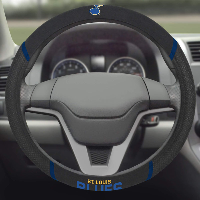 FANMATS 17189 NHL - St. Louis Blues Steering Wheel Cover Black 15" x 15"/Small - BeesActive Australia