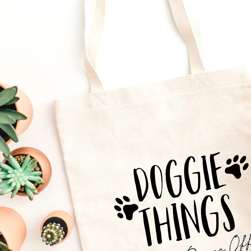 WCGXKO Dog Lover Gift Doggie Things Paws Off Cute Doggie Things Tote Bag Dog Toys Tote Bag (Doggie Things2) Doggie Things2 - BeesActive Australia
