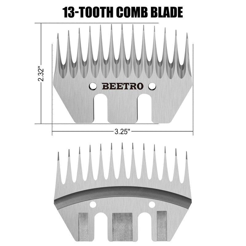 BEETRO Sheep Shears Replacement Blades, Professional 13-Tooth Stainless Steel Clipper Blades for Sheep Alpacas Goats and More - BeesActive Australia