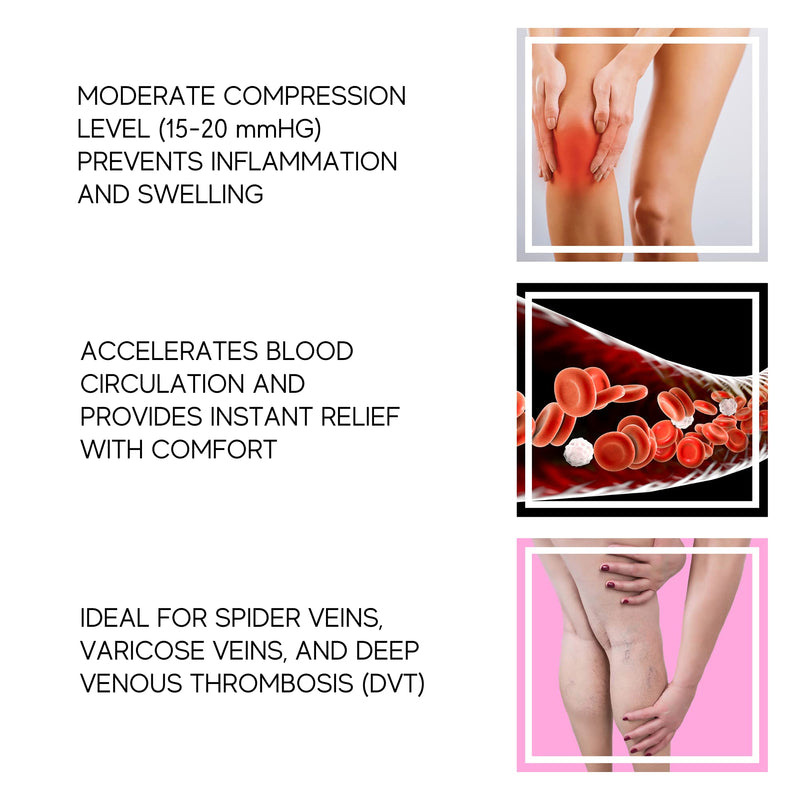 Thigh High Compression Stockings, Unisex Ted Hose Socks, 15-20 mmHg Moderate Level M - BeesActive Australia