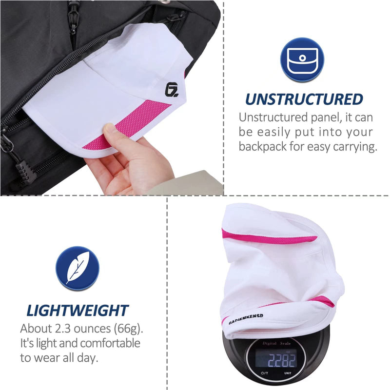 GADIEMKENSD Outdoor Running Hat Unstructured Sports Cap Quick Dry Mesh for Adults White 7-7 1/2 - BeesActive Australia