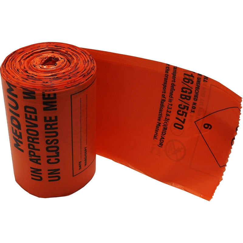 Orange Clinical Bio Hazard Medical First Aid Medium Duty Waste Bag Sacks, 1 Roll (50 Bags) - BeesActive Australia