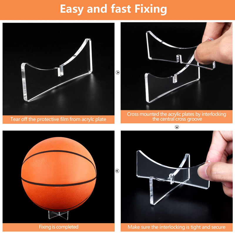 Acrylic Basketball Stand, Simple and Stylish Football Display Stand Storage Holder for Volleyball Rugby Soccer Case Rack (3.54x1.3 inch; 9x3.3 cm) 3.54x1.3 inch; 9x3.3 cm - BeesActive Australia