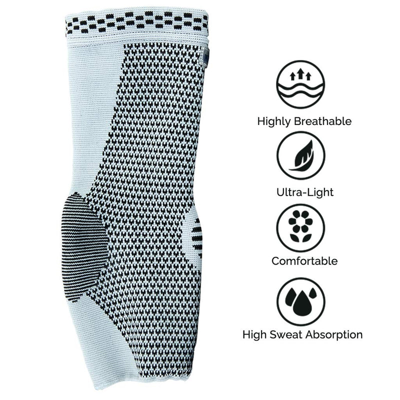 NeoTech Care Ankle Support Brace, Bamboo Fiber, Gray (Size XS, 1 Unit) X-Small (Pack of 1) - BeesActive Australia