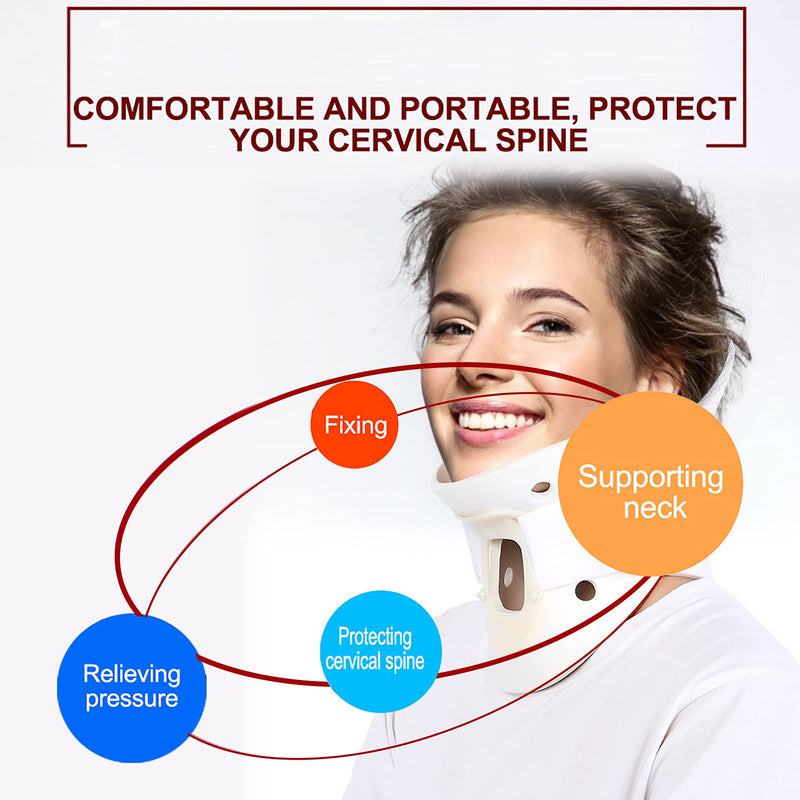 Neck Stretcher Collar Adjustable Neck Brace Soft Cervical Support for Vertebrae Neck Pain Relief(M(Height 14cm)) M (Pack of 1) - BeesActive Australia