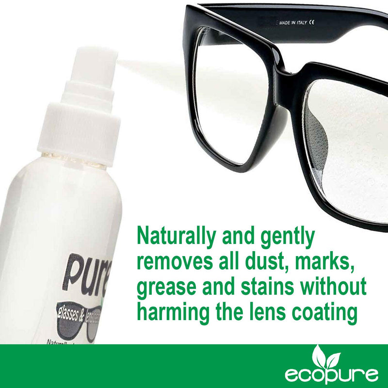 Glasses & Lens Cleaning Kit - 150ml. Contains Only Natural Ingredients. Gently Cleans All dust, Dirt, Marks and Stains from Spectacles, Sun Glasses and Reading Glasses Without harming The Coating. - BeesActive Australia