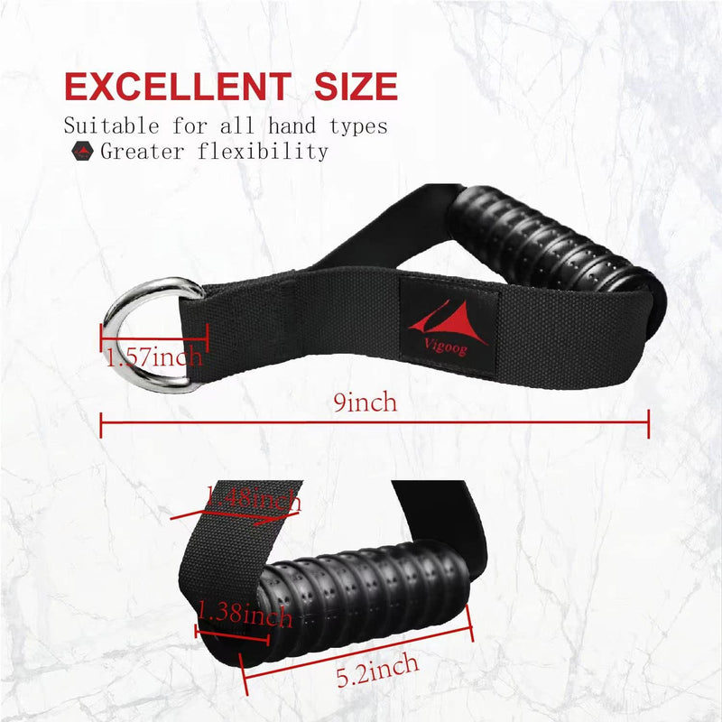 Vigoog Heavy Duty Gym Workout Handles Attachment for Cable Machine,Resistance Band,Pulley System Home Exercise Equipment, Compatible with Bowflex,Total and Smith, Comfortable and Stronger Grip Space black - BeesActive Australia