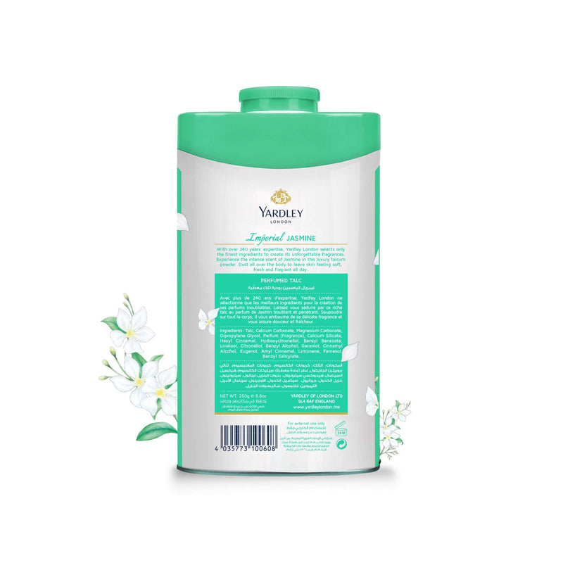 Yardley Jasmine Perfumed Talc, 250 g - BeesActive Australia