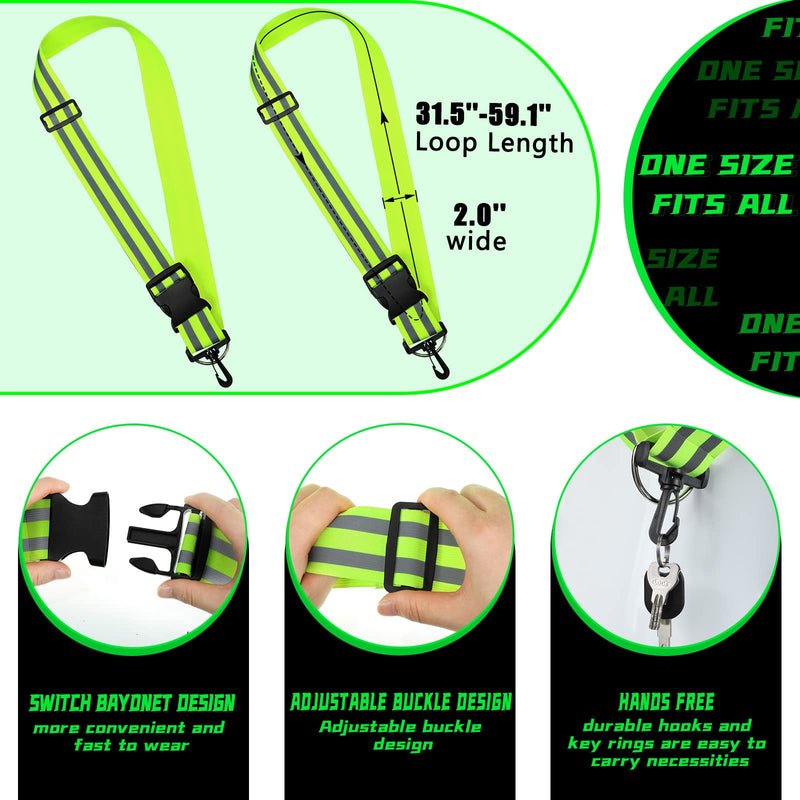 Saintrygo Reflective Sash 2 Pieces Reflective Running Gear High Visibility Safety Reflective Sash Reflective Jacket Adjustable Reflective Sash for Walking Cycling at Night Fluorescent Green - BeesActive Australia