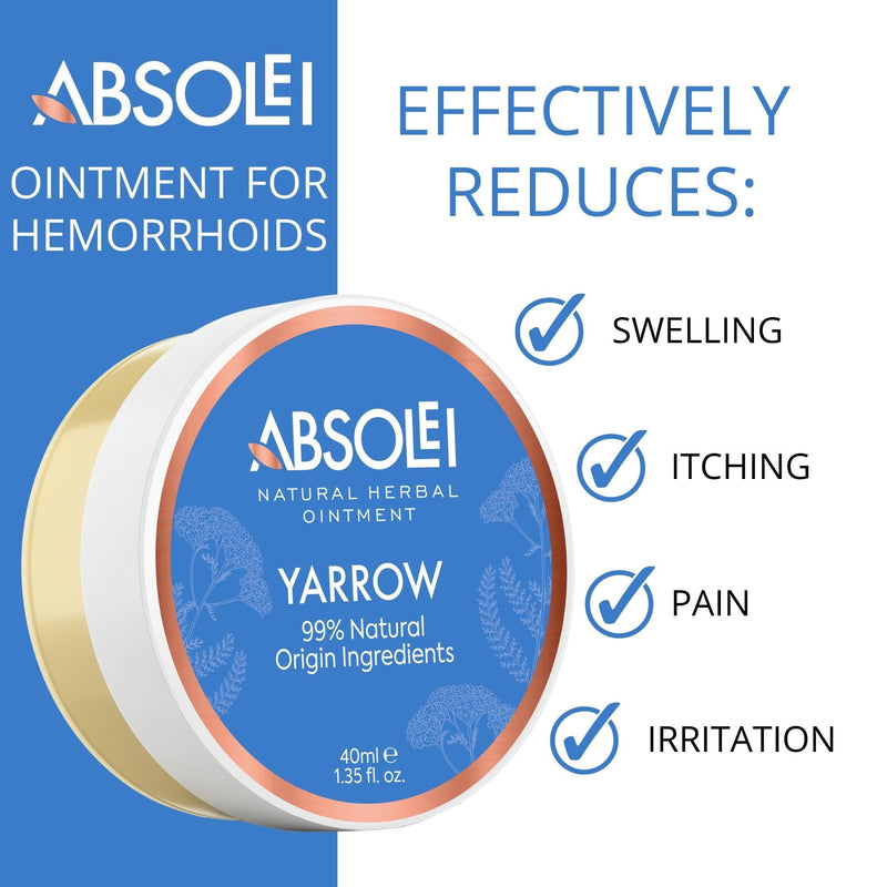 Absolei Haemorrhoids Ointment, Natural Yarrow Ointment to Soothe The Pain, Swelling and Itching, 40 ml - BeesActive Australia