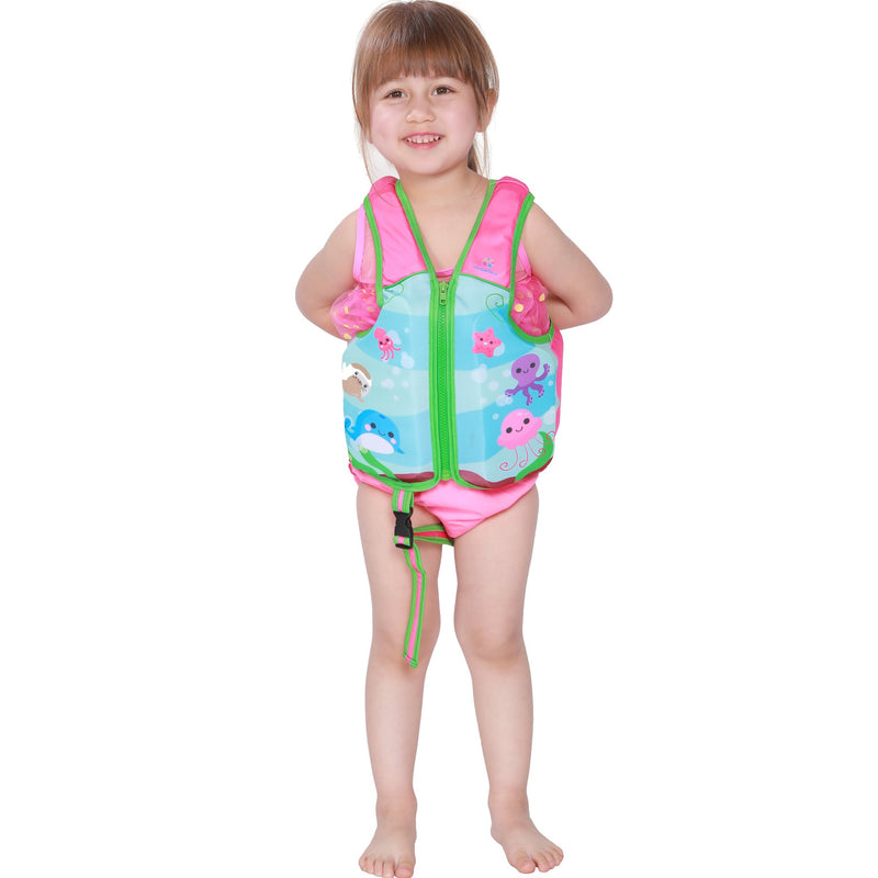 [AUSTRALIA] - Megartico Kids Swim Vest Float Jacket Swimming Jacket Buoyant Aid Octopus 4-6 