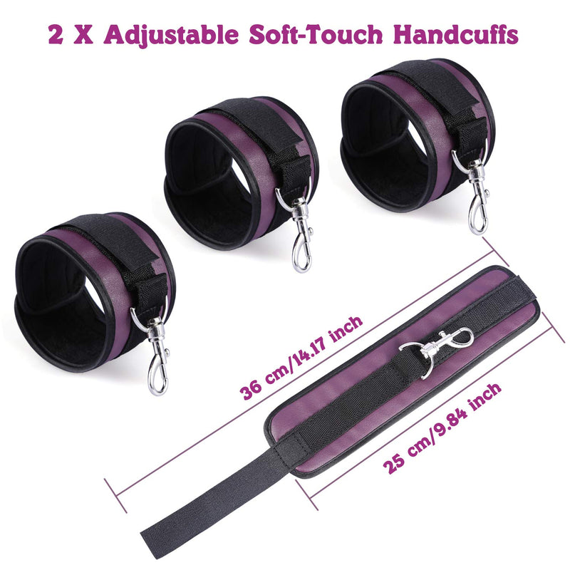 Purple PU Ankle Strap Fitness Wrist Cuff with D Ring Exercises Belt Gym Strap - BeesActive Australia