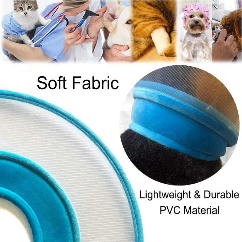 IN HAND Adjustable Pet Recovery Collar Cat Cone, US Patented Product Soft Edge Plastic Dog Cone Anti-Bite Lick Wound Healing Safety Practical Protective E-Collar Medium Blue - BeesActive Australia