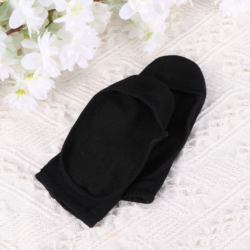 Exceart 3 Pairs of Peep Toe Socks Open Toe Socks Invisible Liner Breathable Liner Socks No Show with Nonslip Gel Heel Grip (Black) Black - BeesActive Australia