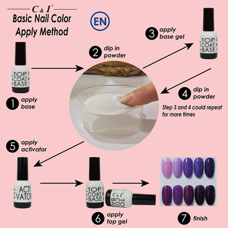 C & I Dip Powder, Acrylic Nails Coloring System, 28 g, 1 oz (Color # 64) Color # 64 - BeesActive Australia