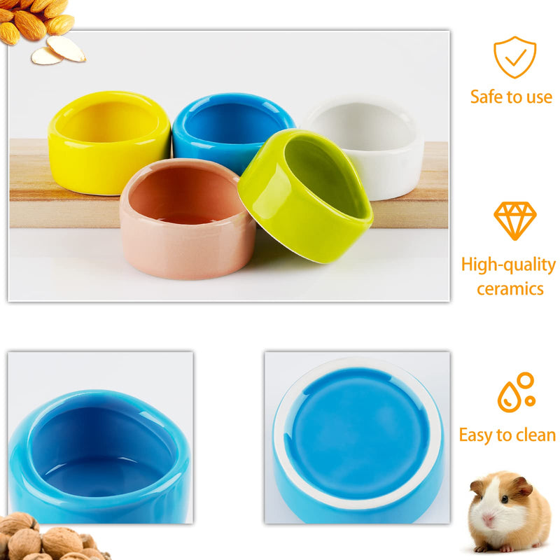 Fitlyiee Ceramic Chew-Resistant Hamster Bowl Dish for Hamsters Hedgehog Guinea Pig and More Small Animals Pink - BeesActive Australia