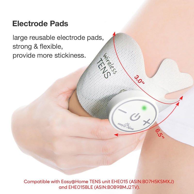 Easy@home Wireless Tens Unit Self Stick Carbon Electrode Pads, 4 Pack 6.5" x 3" Reusable Pads- Non Irritating Design - BeesActive Australia