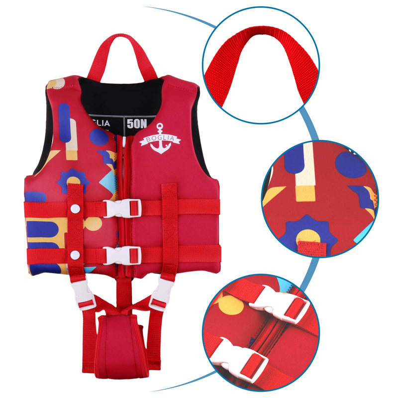 Boglia Kids Swim Vest Toddler Life Jacket Infant Life Vest Pool Float with Adjustable Safety Strap,Floaties for Age 1-9 Years/22-50Lbs Large Red - BeesActive Australia