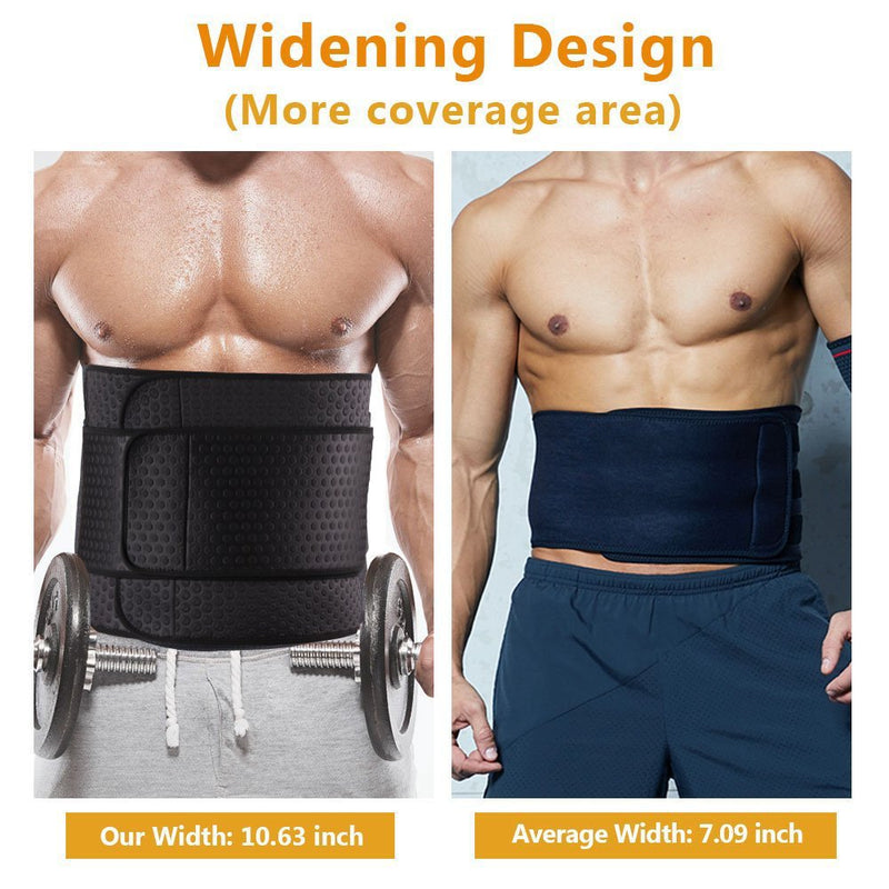ZOHUMI Wasit Trimmer for Men, Neoprene Ab Belt Widening Waist Trainer with Adjusted Straps for Weight Loss and Back Support L 34-38inch - BeesActive Australia