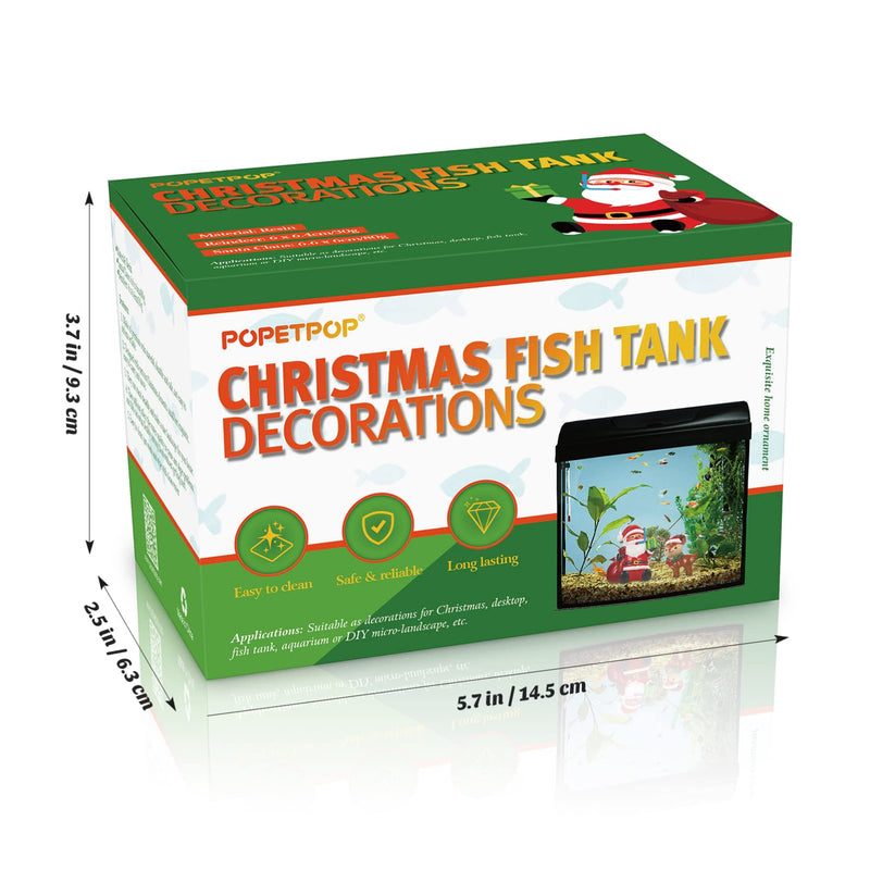 POPETPOP 2Pcs Christmas Aquarium Decorations- Resin Fish Tank Decoration Santa Claus Reindeer Micro Landscape Ornaments for Holiday Fish Tank Supplies Table Decor Santa Claus + Reindeer - BeesActive Australia