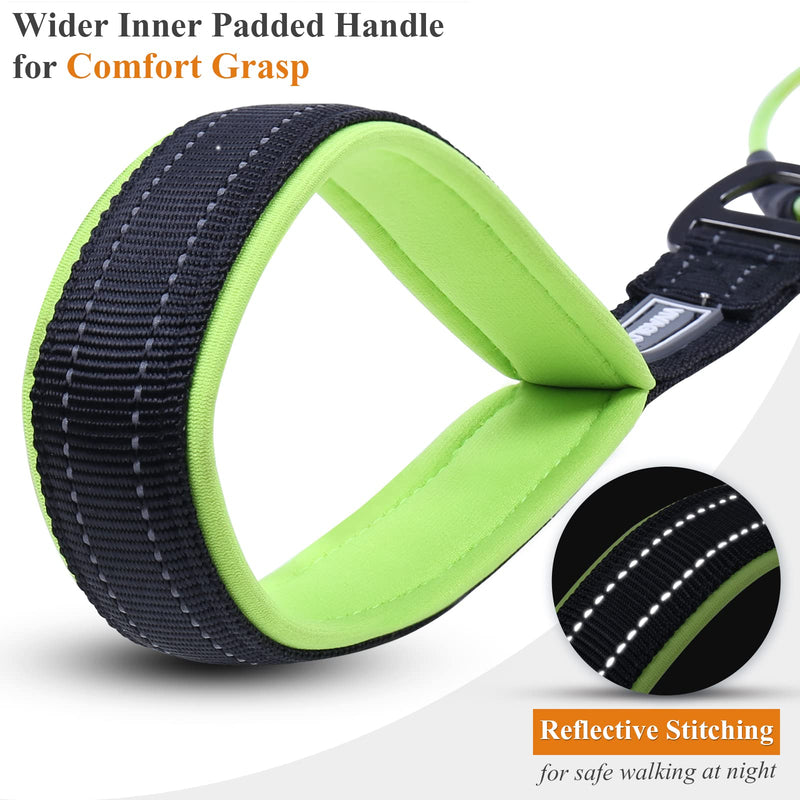 Vivaglory Chew Proof Dog Leash with Soft Foam and Reflective Padded Handle, Waterproof Vinyl Coated Twisted Stainless Steel Wire Rope Lead for Small Medium and Large Dogs 6FT Green - BeesActive Australia