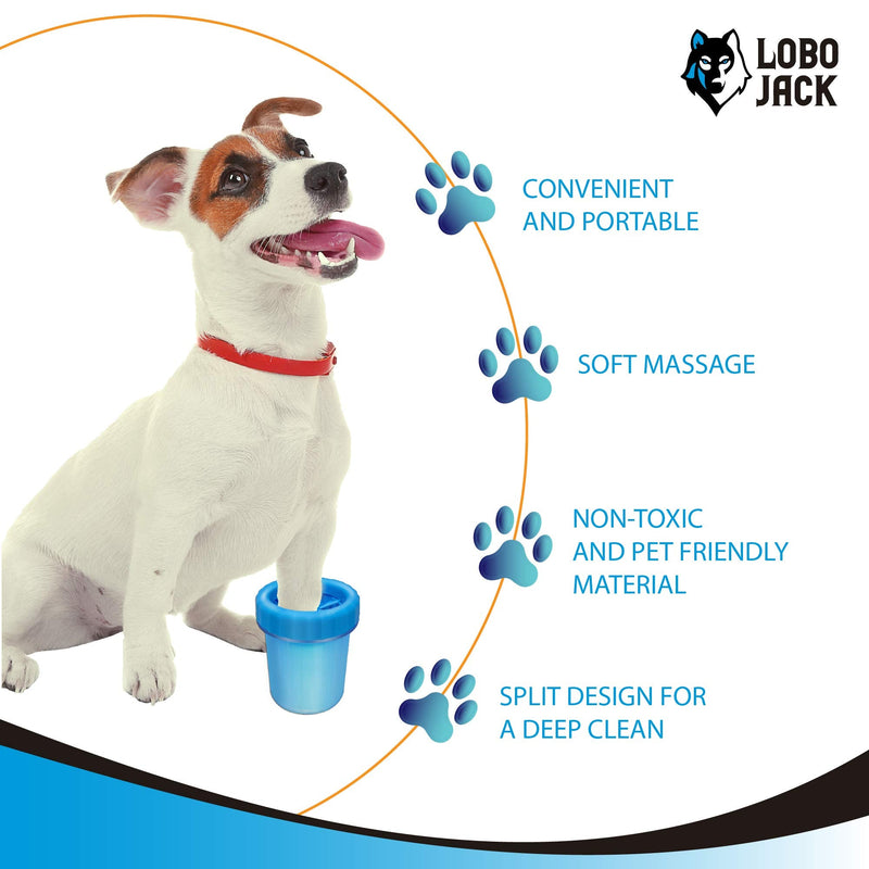 Dog Paw Cleaner, Portable Pet Cleaning 360º Silicone Washer Cup, for Small and Medium Breed Cats and Dogs (Blue) Blue - BeesActive Australia