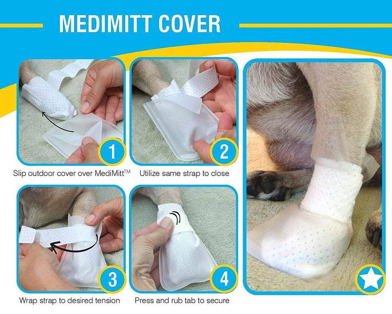 PawFlex Outdoor Water Proof Cover. Slides Over MediMitts for Dogs paw (which are Sold Separately) Fastens with Medimitt Strap. Useful for hot Spots, Allergies & Chronic Licking Value pk Small 20pk - BeesActive Australia