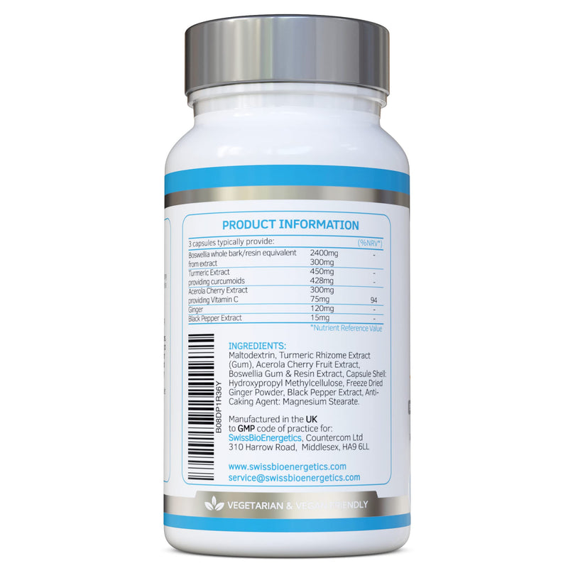 Boswellia & Turmeric Complex � 90 Capsules � containing Minimum 95% Curcumoids & 65% Boswellic Acid - BeesActive Australia
