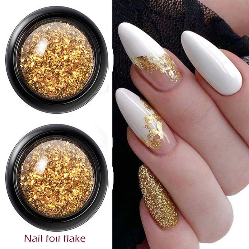 AKOAK 1 Box Gold Foil Nail Art Decorative Nail Art with Ultra-Thin, Glossy and Floral Tin-Foil DIY Nail Stickers - BeesActive Australia