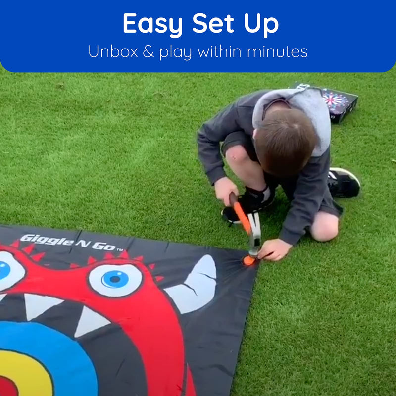 Giggle N Go Flarts Lawn Darts Outdoor Games for Family Our Lawn Games for Kids - Quality Backyard Games for Adults and Kids - Our Inflatable Dart Games are Safe Indoor Outdoor Games for Kids MONSTER THEME - BeesActive Australia