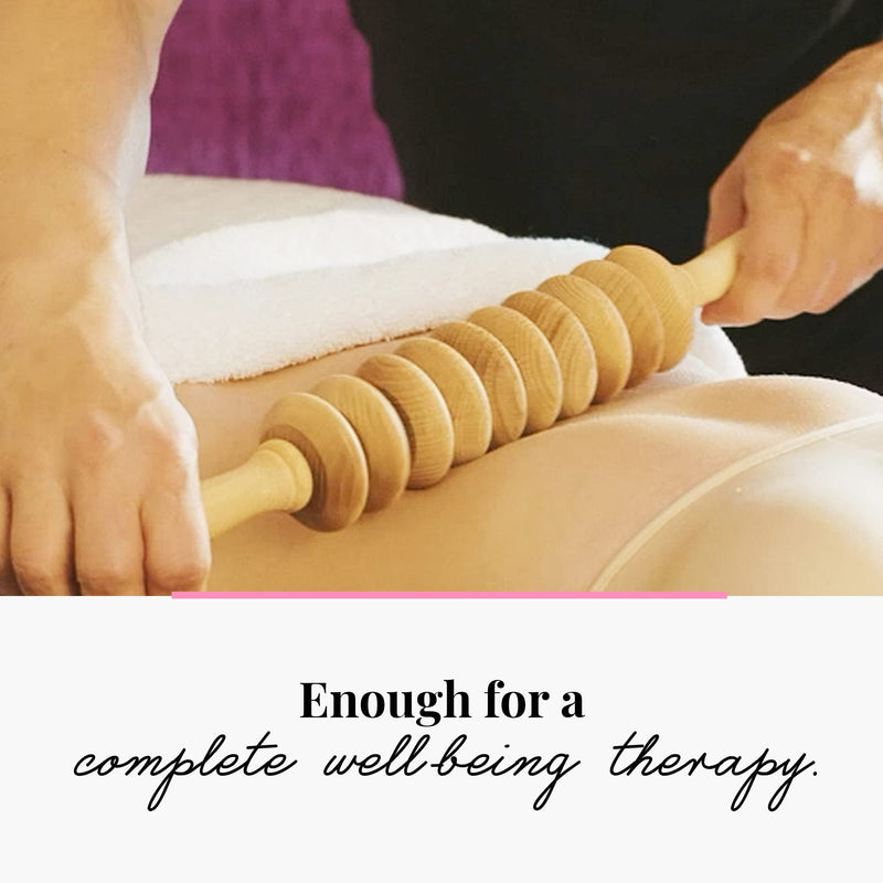 Tuuli Accessories Anti Cellulite Massage Disc Massager Roller with Handle Maderotherapy Wooden - BeesActive Australia