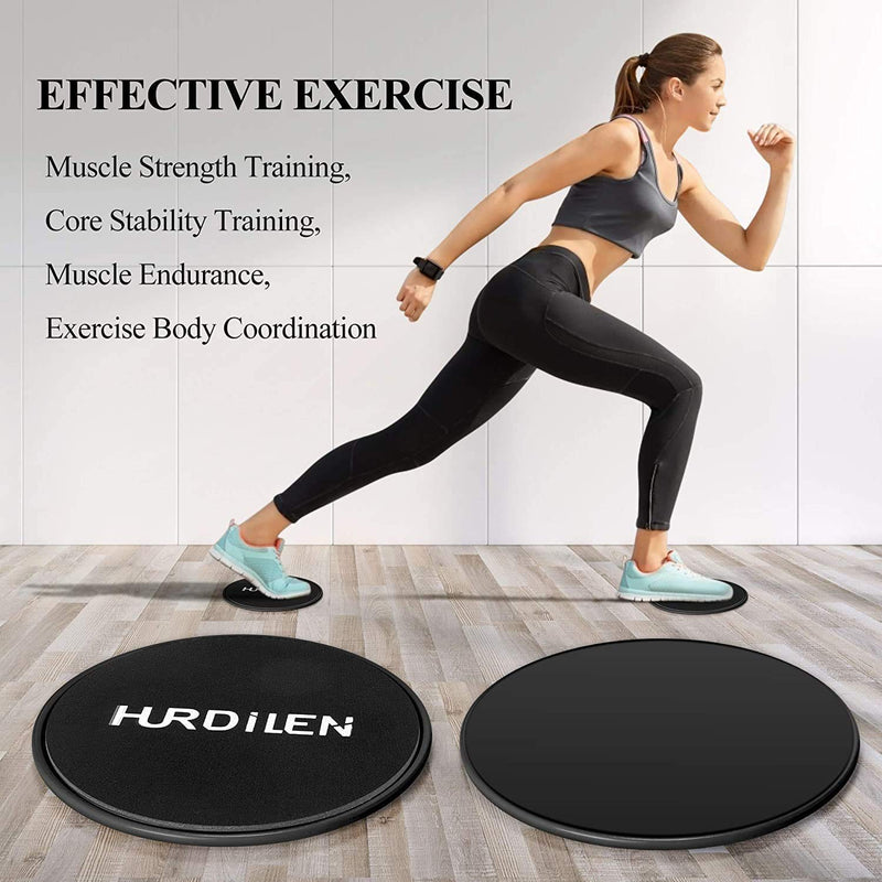 Hurdilen Core Sliders, Exercise Gliding Discs Dual Sided Use on Carpet and Hardwood Floors, Lightweight and Perfect Fitness Apparatus for Training Abdominal Core Strength - BeesActive Australia