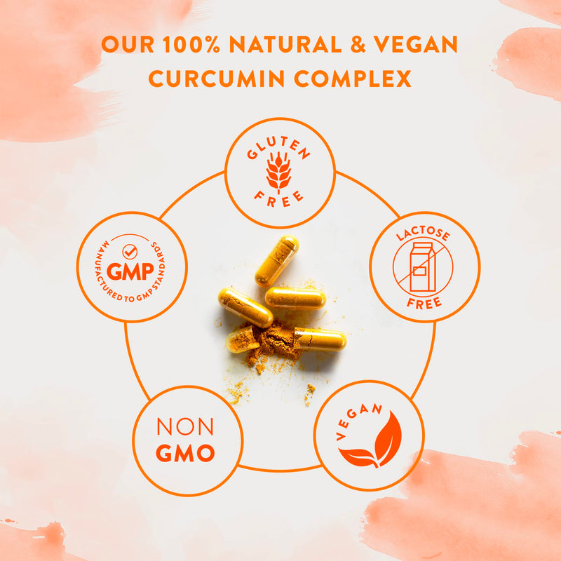 Turmeric and Black Pepper Capsules [ 600 Mg ] - 180 Vegan Turmeric Capsules - 95% Curcumin Extract & Piperine - Tumeric Supplements with Black Pepper High Strength - Non-GMO - 3rd Party Tested - BeesActive Australia