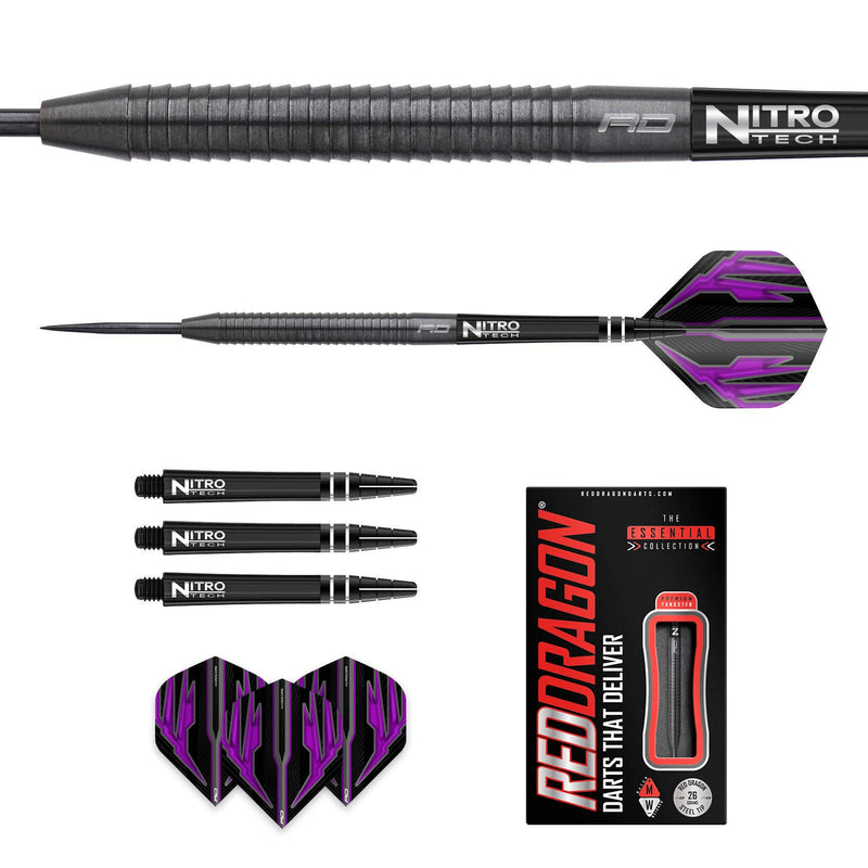 [AUSTRALIA] - Razor Edge Black 22g, 24g, 26g or 28g Tungsten Darts with Flights and Stems 26.0 Grams 