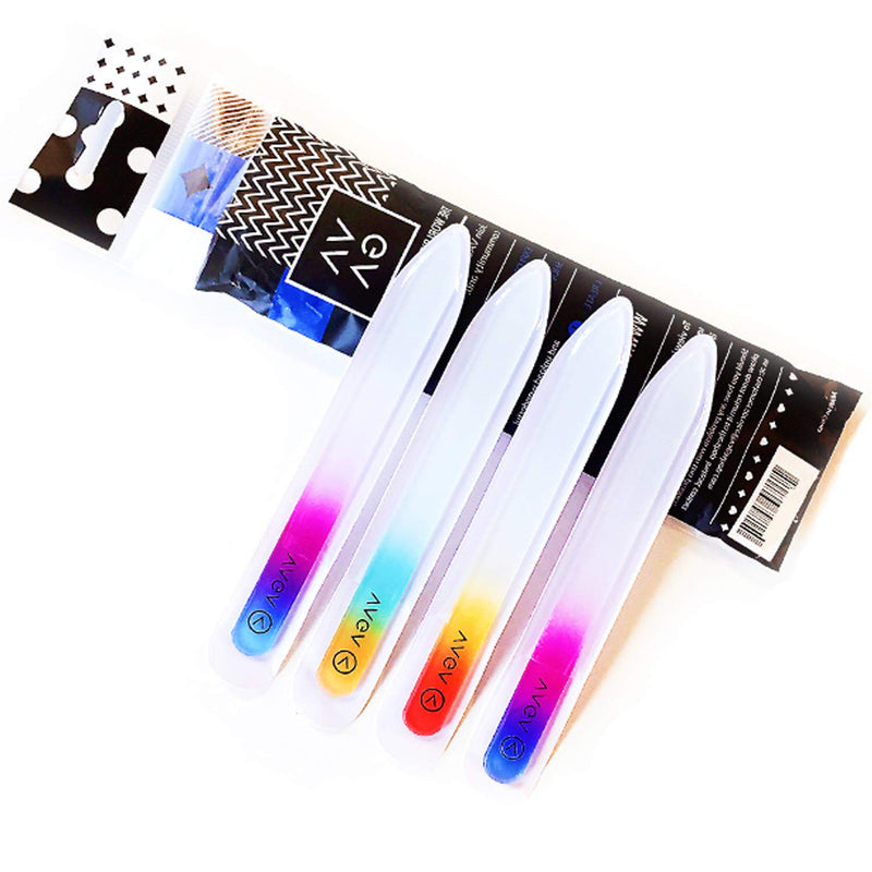 VAGA Crystal Glass Nail File Set of 4 Nail Care Crystals Glass Nail Files in Cheeky Colors, Fingernail File for Manicure, Nail Strengthener hardener, Nails Buffer for Natural and Acrylic Nail filer - BeesActive Australia