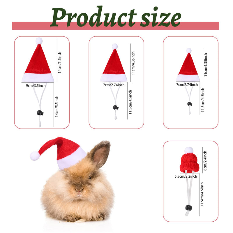 Satiri 8 Pieces Small Animal Christmas Costume Mini Santa Hat Xmas Guinea Pig Hat Small Pet Christmas Hat with Scarf for Hamster Guinea Pig Chinchilla Hedgehog Lizard Bearded Dragon Xmas Party Supply - BeesActive Australia