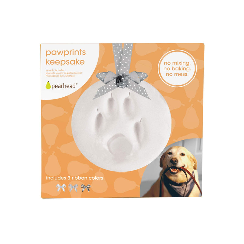 Pearhead Pet DIY Pawprints Keepsake Kit for Dogs or Cats Silver Ribbons Pawprint Ornament - BeesActive Australia