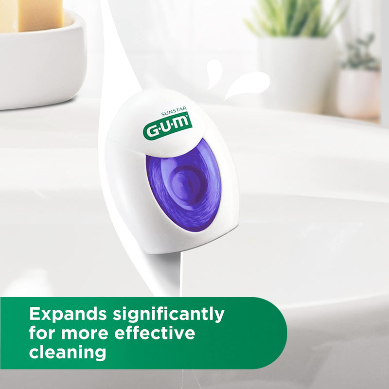 GUM Expanding Floss | Removes Plaque from Between Teeth | Expands Into Large Interdental Spaces | Ideal for Sensitive Gums and Teeth | 4 x 30m - BeesActive Australia