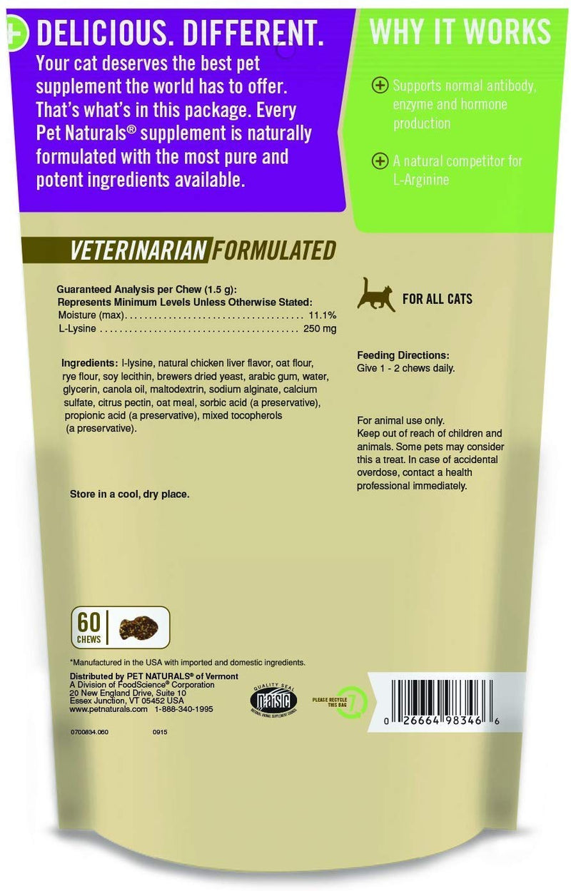 Pet Naturals of Vermont, L-Lysine 60 Fun-Shaped Chews. 5 - BeesActive Australia