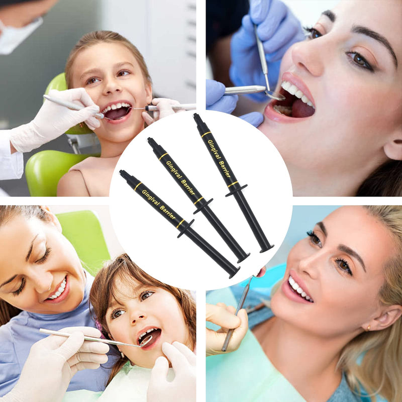Gingival Protection Gel, 10PCS*3ML LuckinSmile Gum Protection Gel Syringe, Provides a Protective Barrier for Gums, for Use with Teeth Whitening Gel, Allowing Tooth Whitening with Reduced Sensitivity Black - BeesActive Australia