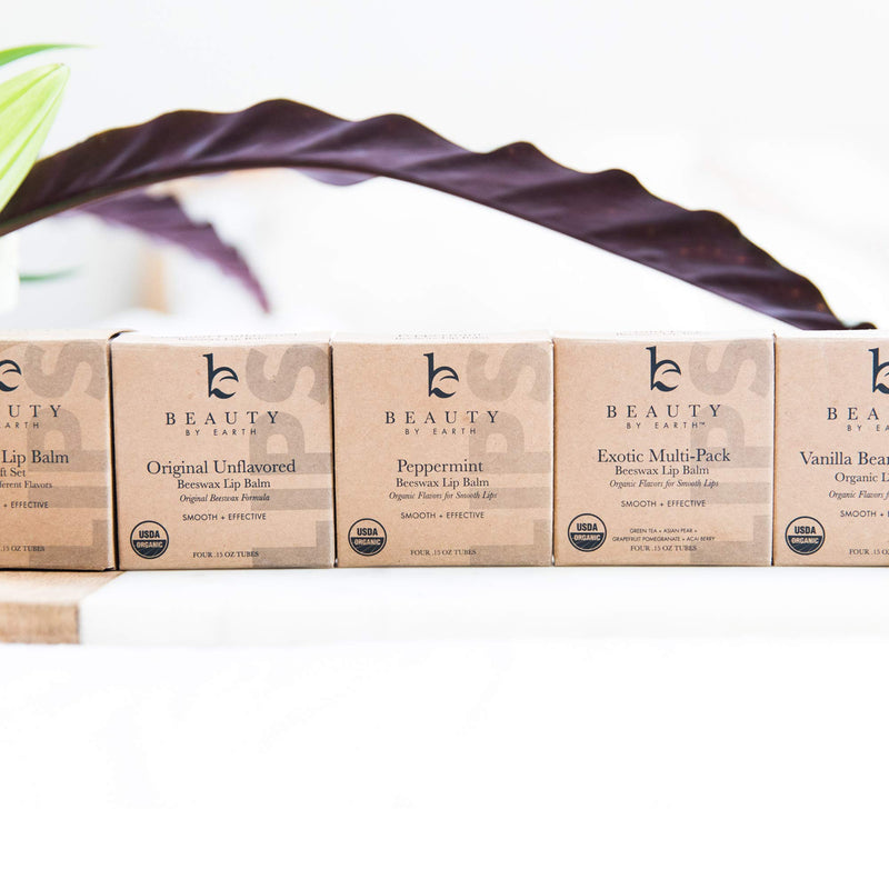 Organic Lip Balm Peppermint - 4 Pack of Natural Lip Balm, Lip Moisturizer, Lip Treatment for Dry Lips, Lip Care Gifts for Women or Men, Lip Repair, Organic Chapstick for Soft Lips - BeesActive Australia