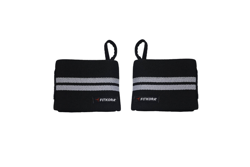 Fitkora Wrist Wraps for weightlifting, powerlifting, cross training, bodybuilding with thumb loop. Professional grade for gym workout, men and women weight lifting strength training and wrist supports - BeesActive Australia
