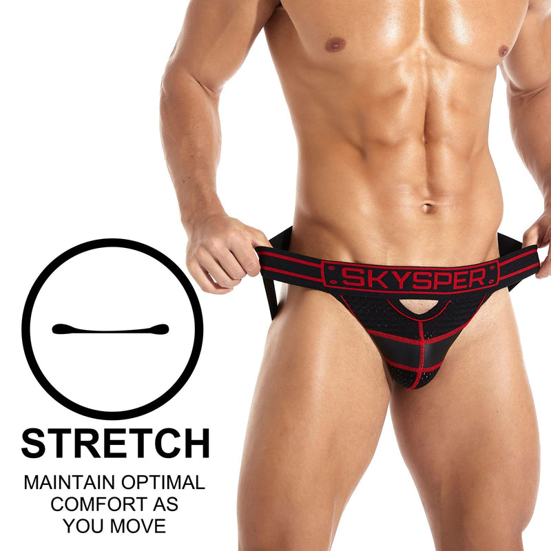 SKYSPER Jockstrap Athletic Supporters for Men Jock Strap Male Underwear Sg30-red Medium - BeesActive Australia